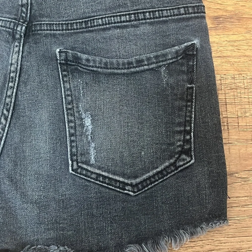 Express Women’s Black Denim Shortie High Rise Shorts Size 0 - Picture 9 of 9